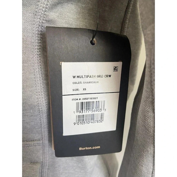 NWT Burton Multipath Grid Crew Sweatshirt Gray XS New - Picture 2 of 4